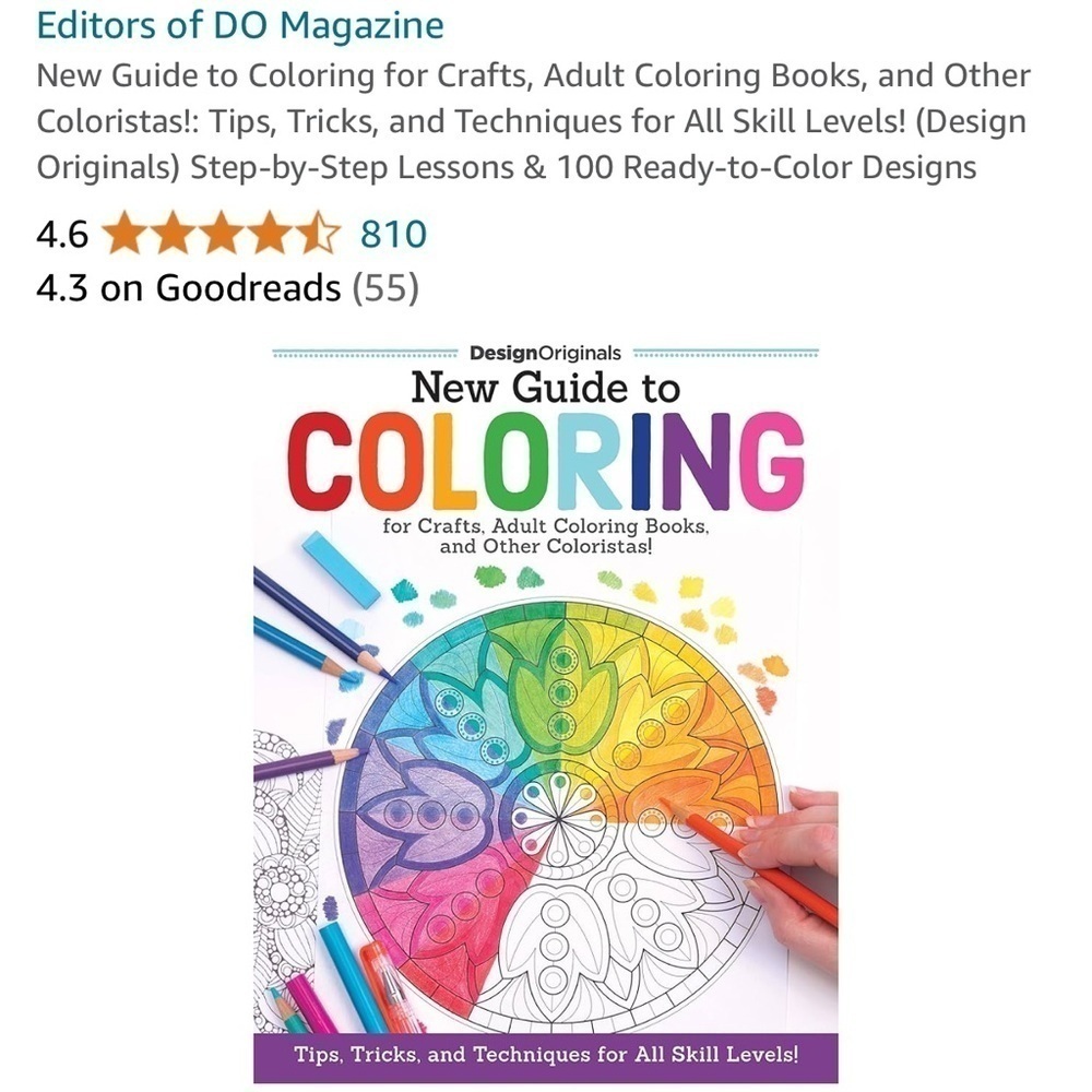 NEW! Design Originals New Guide to Coloring Adult Coloring Books for Crafts